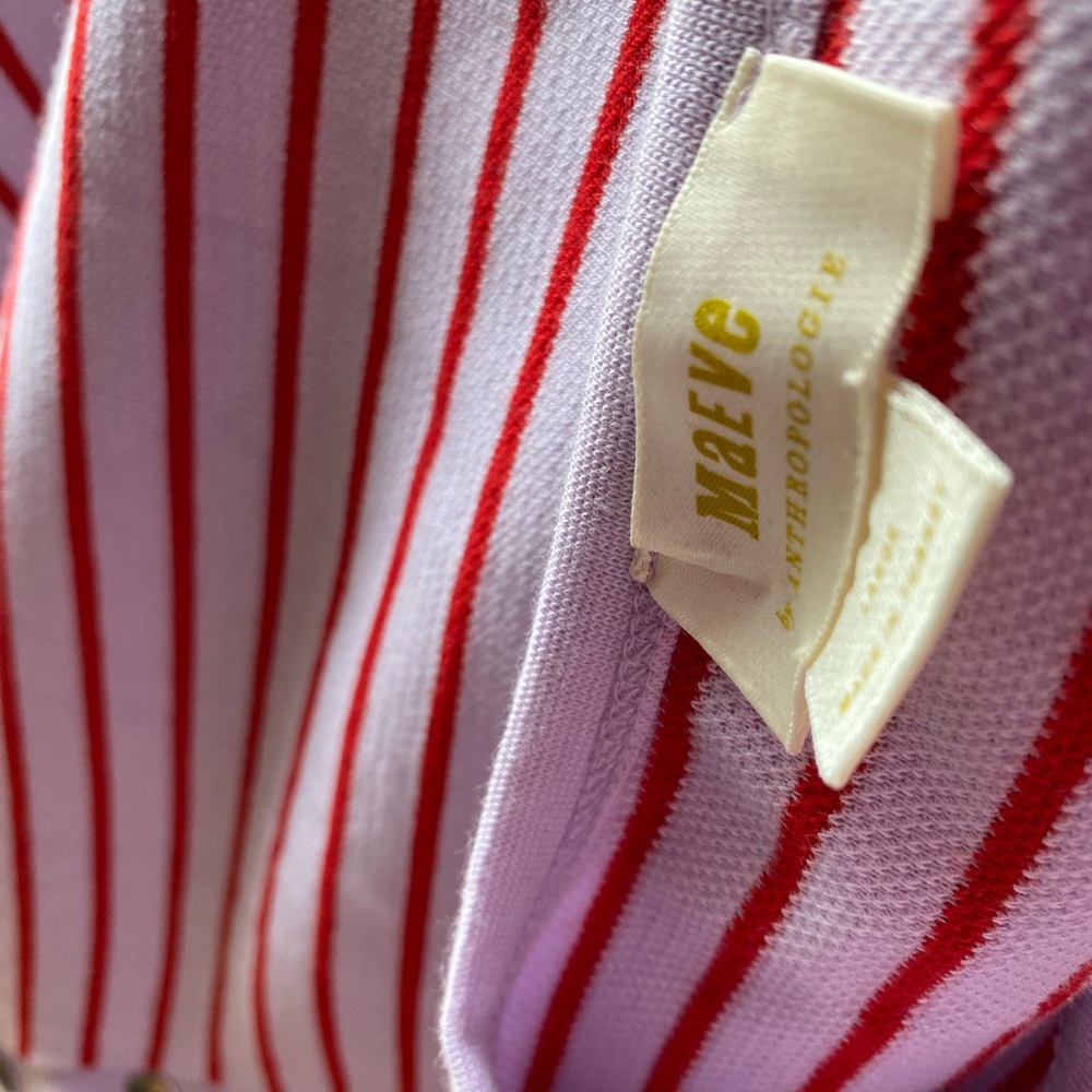 Anthropologie Maeve Lavender and Red Striped Top - Picture 12 of 12